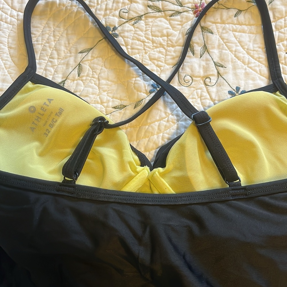 20% OFF BUNDLES! Athleta Swim Underwire Tankini Top. 32 B/C Tall Black - Picture 6 of 9